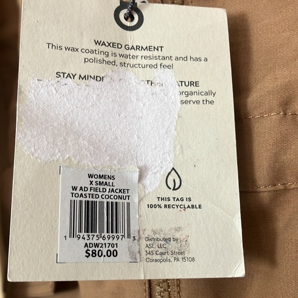 NWT ALPINE DESIGN Women’s Field Jacket. Color is Toasted Coconut. Size XS. - Picture 7 of 10